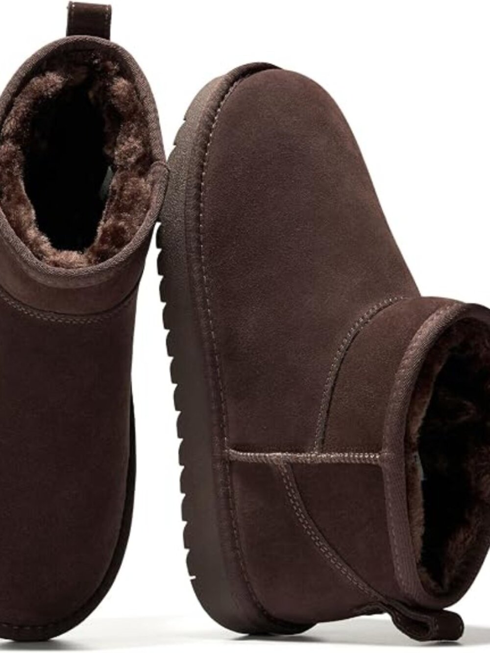 100% Genuine Leather Womens Boots Fur-Lined Booties Ankle Boots for Women